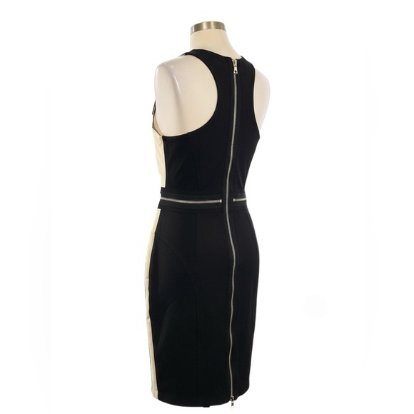 Milly Black & Ivory Size 2 Racerback Zipper Dress - Picture 2 of 3